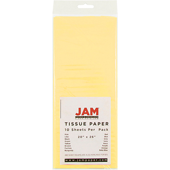 JAM Paper Tissue Paper, Yellow, 10/PK