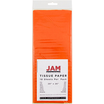 JAM Paper Tissue Paper, Orange, 10/PK