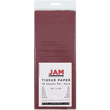 JAM Paper Tissue Paper, Burgundy, 10/PK
