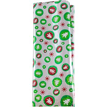 JAM Paper Holiday Tissue Paper, Holographic Christmas Trees, 3 Sheets