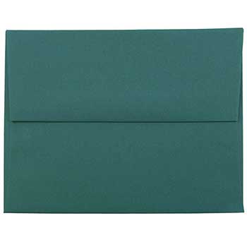 JAM Paper A2 Premium Invitation Envelopes, 4 3/8&quot; x 5 3/4&quot;, Teal, 50/BX