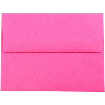 JAM Paper A2 Invitation Envelopes, 4 3/8&quot; x 5 3/4&quot; , Brite Hue Ultra Fuchsia Pink, 25/PK