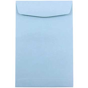 JAM Paper Open End Catalog Premium Envelopes, 6&quot; x 9&quot;, Baby Blue, 100/BX