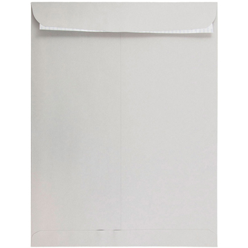 JAM Paper 12&quot; x 15 1/2&quot; Open End Recycled Envelopes with Peel and Seal Closure, Light Grey Kraft Recycled, 25/PK
