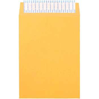 JAM Paper Open End Recycled Envelopes with Peel and Seal Closure, 6 1/2&quot; x 9 1/2&quot;, Brown Kraft Manila, 500/BX