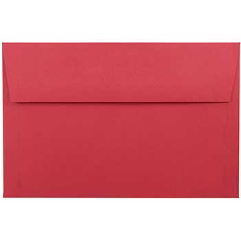 JAM Paper A9 Invitation Envelopes, 5 3/4&quot; x 8 3/4&quot;, Red Recycled, 250/BX