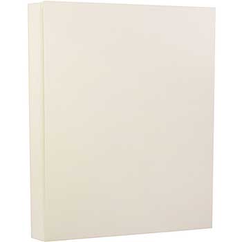JAM Paper Linen Cardstock, 80 lb, 8.5&quot; x 11&quot;, Natural White, 50 Sheets/Ream