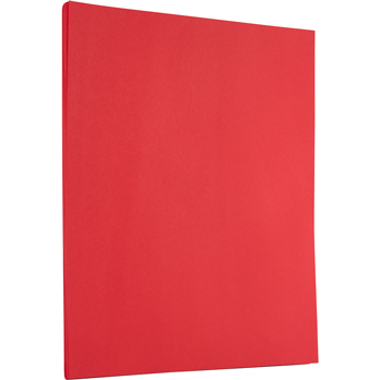 JAM Paper Colored Paper, 24 lb, 8.5&quot; x 11&quot;, Red Recycled, 50 Sheets/Pack