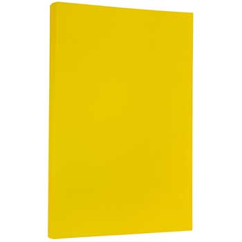 JAM Paper Recycled Colored Paper, 24 lb, 8.5&quot; x 14&quot;, Brite Hue Yellow, 500 Sheets/Ream