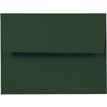 JAM Paper A2 Premium Invitation Envelopes, 4 3/8&quot; x 5 3/4&quot;, Dark Green, 25/PK