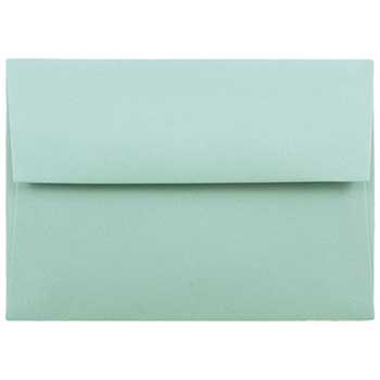 JAM Paper A2 Premium Invitation Envelopes, 4 3/8&quot; x 5 3/4&quot;, Aqua Blue, 50/BX