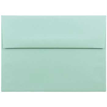 JAM Paper A7 Premium Invitation Envelopes, 5 1/4&quot; x 7 1/4&quot;, Aqua Blue, 25/PK
