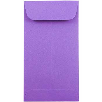 JAM Paper Business Colored Envelopes, #7, 3 1/2&quot; x 6 1/2&quot;, Violet Purple Recycled, 25/PK