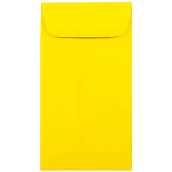 JAM Paper Business Colored Envelopes, #7, 3 1/2&quot; x 6 1/2&quot;, Yellow Recycled, 25/PK