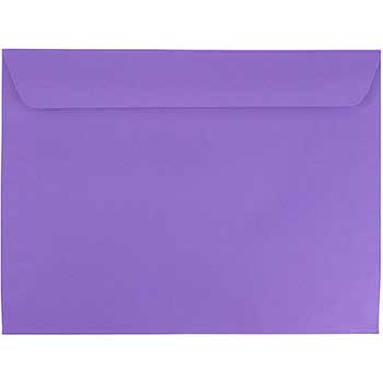 JAM Paper Booklet Envelopes, 9&quot; x 12&quot;, Violet Purple Recycled, 500/PK