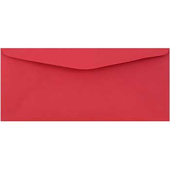JAM Paper #9 Business Envelopes, 3 7/8&quot; x 8 7/8&quot;, Red Recycled, 500/PK