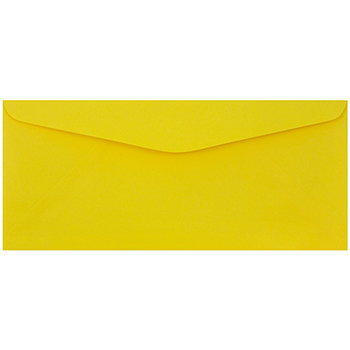 JAM Paper #9 Business Envelopes, 3 7/8&quot; x 8 7/8&quot;, Yellow Recycled, 100/PK