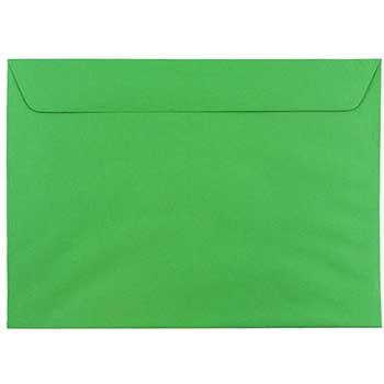 JAM Paper Booklet Envelopes, 9&quot; x 12&quot;, Green Recycled, 500/PK
