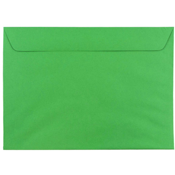 JAM Paper Booklet Colored Envelopes, 9&quot; x 12&quot;, Green Recycled, 100/PK