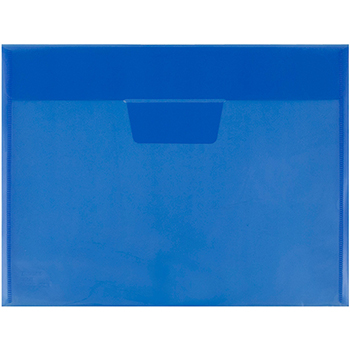 JAM Paper Plastic Envelopes with Tuck Flap Closure, Letter Booklet, 8 7/8&quot; x 12&quot;, Blue, 12/PK