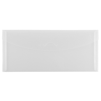 JAM Paper Plastic Envelopes with Tuck Flap Closure, #10 Business, 4 1/4&quot; x 9 3/4&quot;, Clear, 12/PK