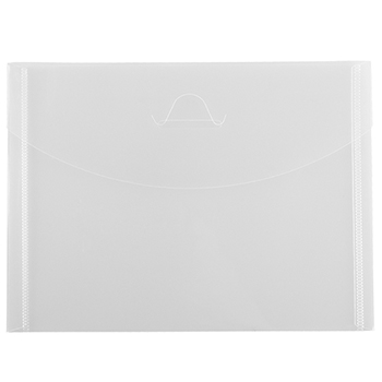 JAM Paper Plastic Envelopes with Tuck Flap Closure, Booklet, 5 1/2&quot; x 7 3/8&quot;, Clear, 12/PK