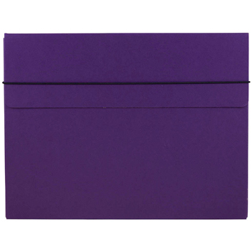 JAM Paper Strong Thick Portfolio Carrying Case with Elastic Band Closure, 10&quot; x 1 1/4&quot; x 13 1/4&quot;, Purple