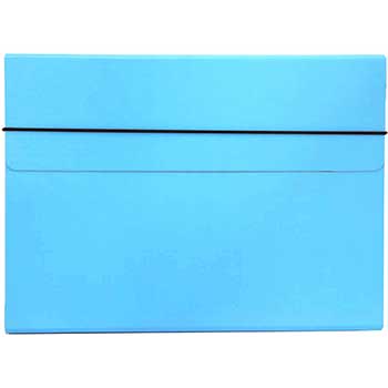 JAM Paper Portfolio Carrying Case with Elastic Band Closure, 9 1/4&quot; x 1/2&quot; x 12 1/2&quot;, Sky Blue