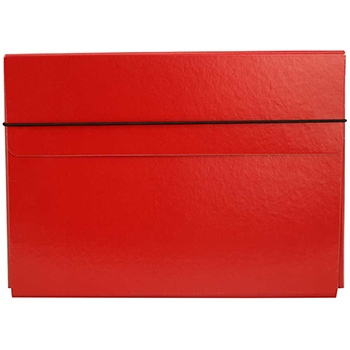 JAM Paper Portfolio Carrying Case with Elastic Band Closure, 9 1/4&quot; x 1/2&quot; x 12 1/2&quot;, Red