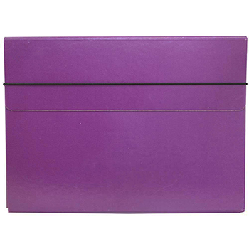 JAM Paper Portfolio Carrying Case with Elastic Band Closure, 9 1/4&quot; x 1/2&quot; x 12 1/2&quot;, Purple
