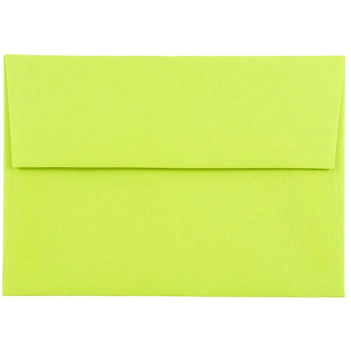 JAM Paper 4Bar A1 Colored Invitation Envelopes, 3 5/8&quot; x 5 1/8&quot;, Ultra Lime Green, 250/BX