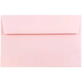 JAM Paper A9 Premium Invitation Envelopes, 5 3/4&quot; x 8 3/4&quot;, Baby Pink, 50/BX