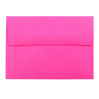 JAM Paper 4bar A1 Invitation Envelopes, 3 5/8&quot; x 5 1/8&quot;, Brite Hue Ultra Fuchsia Pink, 25/PK
