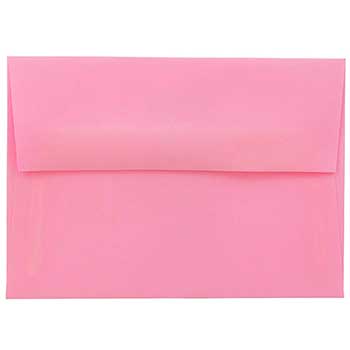 JAM Paper 4Bar A1 Colored Invitation Envelopes, 3 5/8&quot; x 5 1/8&quot;, Pink, 50/BX