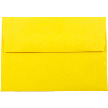 JAM Paper 4Bar A1 Colored Invitation Envelopes, 3 5/8&quot; x 5 1/8&quot;, Yellow Recycled, 250/BX