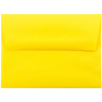JAM Paper A2 Invitation Envelopes, 4 3/8&quot; x 5 3/4&quot; , Brite Hue Yellow , 25/PK