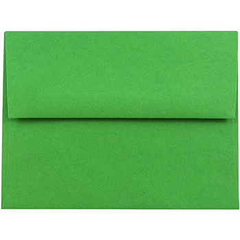 JAM Paper Recycled Invitation Booklet Envelope, A2 (4 3/8&quot; x 5 3/4&quot;) Brite Hue Green, 25/PK