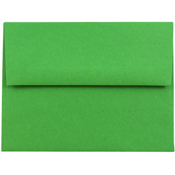 JAM Paper A2 Colored Invitation Envelopes, 4 3/8&quot; x 5 3/4&quot;, Green Recycled, 50/PK