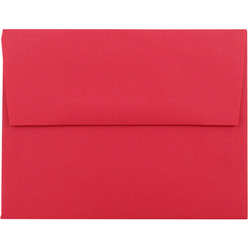JAM Paper Recycled Invitation Booklet Envelope, A2 (4 3/8&quot; x 5 3/4&quot;) Brite Hue Red, 25/PK
