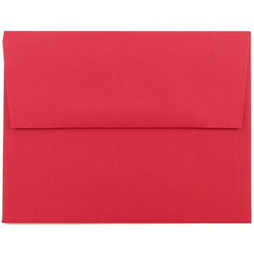 JAM Paper A2 Colored Recycled Invitation Envelopes, 4 3/8&quot; x 5 3/4&quot;, Red Recycled, 50/PK