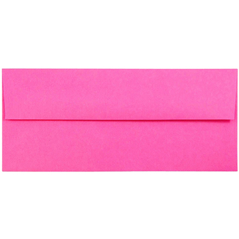 JAM Paper #10 Business Envelopes, 4 1/8&quot; x 9 1/2&quot;, Brite Hue Ultra Fuchsia Pink, 25/PK