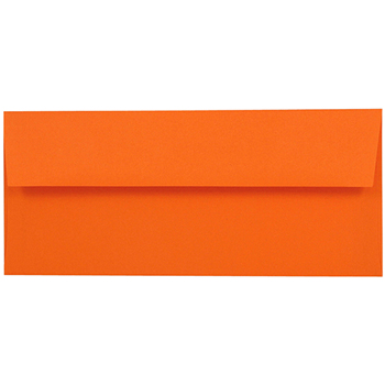 JAM Paper #10 Business Envelopes, 4 1/8&quot; x 9 1/2&quot;, Brite Hue Orange, 25/PK