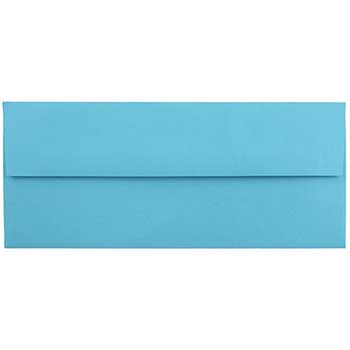 JAM Paper Business Colored Envelopes, #10, 4 1/8&quot; x 9 1/2&quot;, Blue Recycled, 50/BX