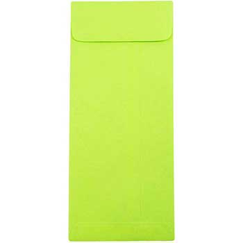 JAM Paper Policy Business Colored Envelopes, #10, 4 1/8&quot; x 9 1/2&quot;, Lime Green, 50/BX