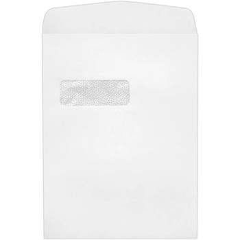 JAM Paper Open-End Window Envelopes, 28 lb, 9 in x 12 in, White, 1,000/Case