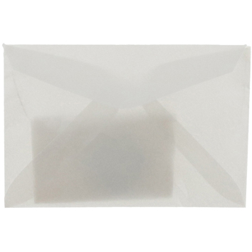 JAM Paper 3Drug Translucent Vellum Mini Envelopes, 2 5/16&quot; x 3 5/8&quot;, Platinum Silver, 100/PK