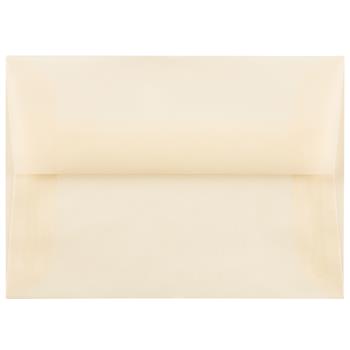 JAM Paper 4Bar A1 Translucent Vellum Invitation Envelopes, 3 5/8&quot; x 5 1/8&quot;, Spring Ochre, 50/BX