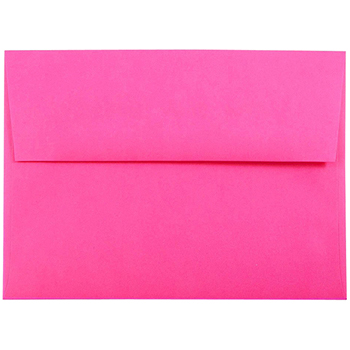 JAM Paper A7 Invitation Envelopes, 5 1/4&quot; x 7 1/4&quot; , Brite Hue Ultra Fuchsia Pink, 25/PK