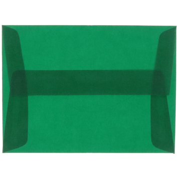 JAM Paper A6 Translucent Vellum Envelopes, 4 3/4&quot; x 6 1/2&quot;, Racing Green, 25/PK