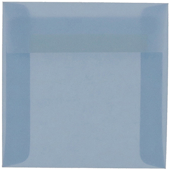 JAM Paper Square Translucent Vellum Invitation Envelopes, 6&quot; x 6&quot;,  Surf Blue, 250/BX